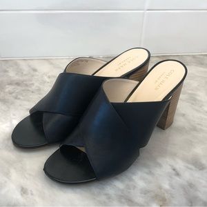 Cole Haan Criss Cross Black Leather Mule Sandal